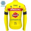 Cykeltrøje Langærmet Vinter 2022 Bingoal Pauwels Sauces WB Rød Neon Gul